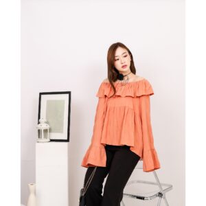 AE Piona - Blouse Ruffle Off Shoulder Katun