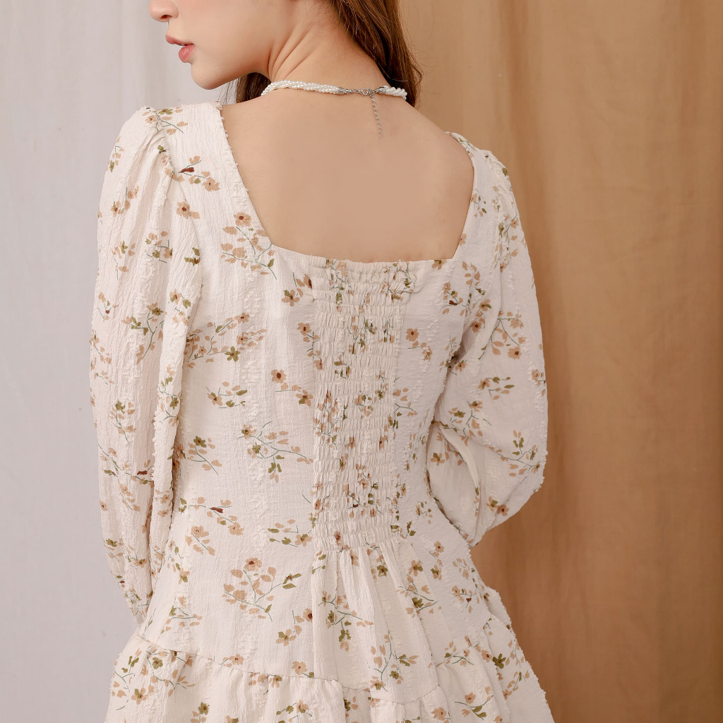 AE PIONA - Ruched bust, tiered skirt floral mini dress - Image 5