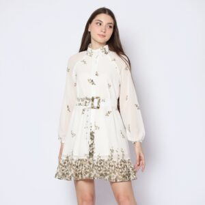 AE PIONA - High Neck, Raglan Sleeve Mini Dress