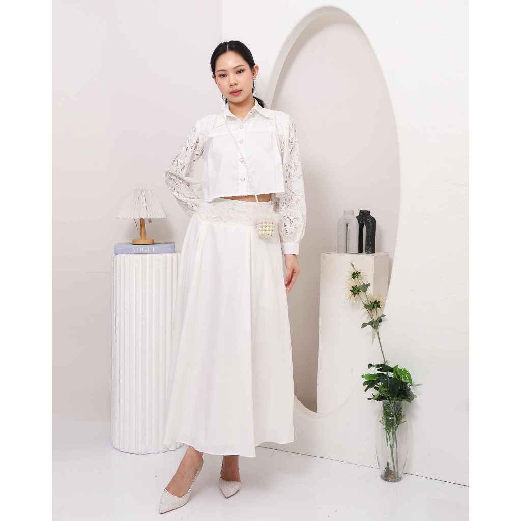 AE PIONA - High Waist pleated Maxi Skirt - Image 3