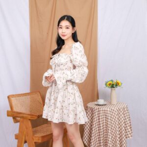 AE Piona - Milkmaid with Tiered Skirt Mini Dress